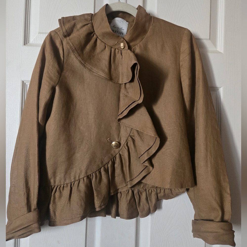 Mise En Scene Linen Ruffled Blazee
